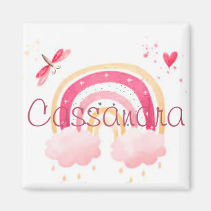 Personalised watercolor rainbow magnet