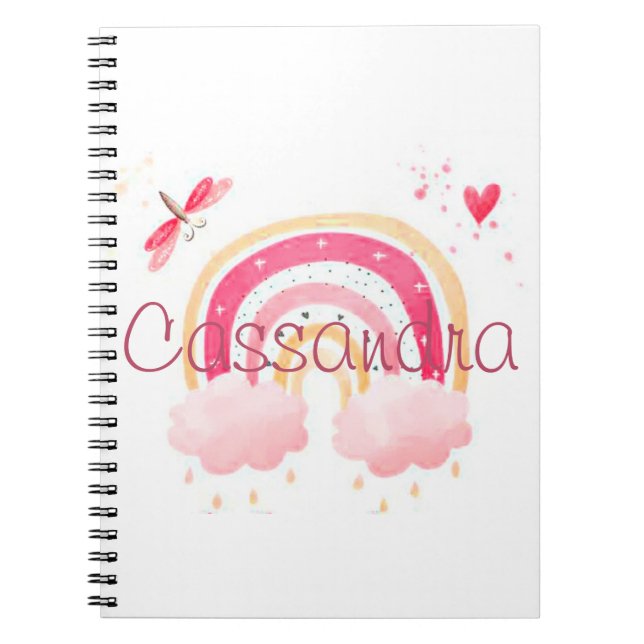 Personalised watercolor rainbow   notebook (Front)