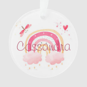 Personalised watercolor rainbow   ornament