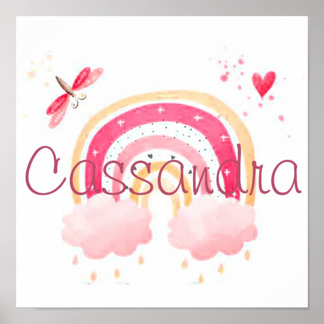 Personalised watercolor rainbow    poster (Front)