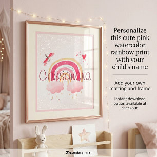 Personalised watercolor rainbow poster