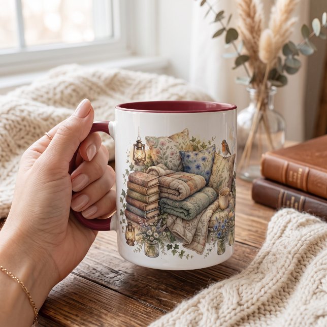 Personalised watercolor reading nook  mug (Creator Uploaded)