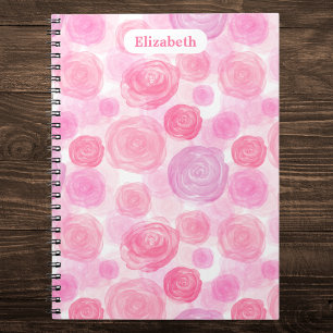 Personalised Watercolor Roses Notebook