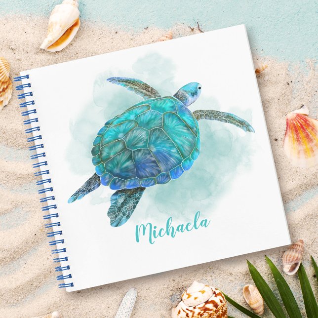 Personalised Watercolor Sea Turtle Journal (Creator Uploaded)