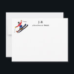 Personalised Watercolor Skiing Thank You Card<br><div class="desc">Send your notes in style with this personalised watercolor skiing notecard, featuring a hand-painted skier skiing. Perfect for skiers, winter sports enthusiasts, or anyone who loves the slopes. This custom watercolor ski notecard makes the perfect stationery for ski lovers. Ideal for thank you notes, après ski messages, or winter holiday...</div>