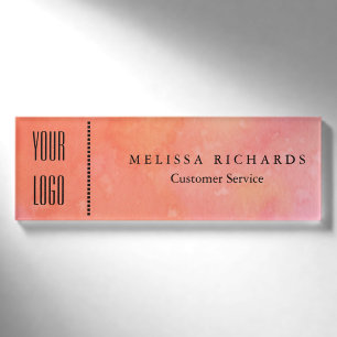 Personalised Watercolor Small Name Badge