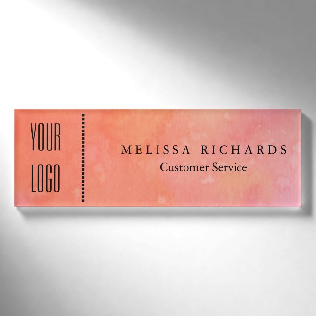 Personalised Watercolor Small Name Badge (Front)