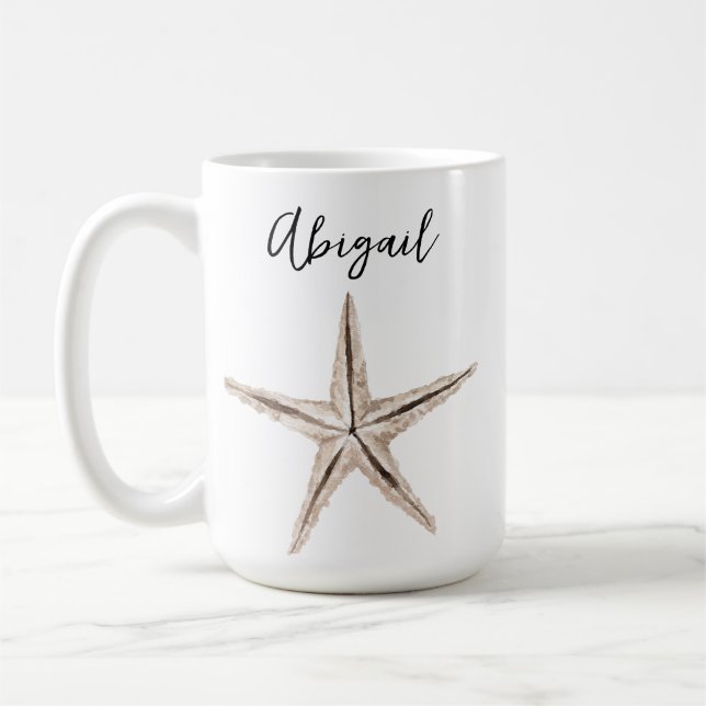 Personalised Watercolor Starfish Mug (Left)