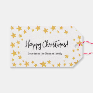 Personalised watercolor stars Christmas gift tags