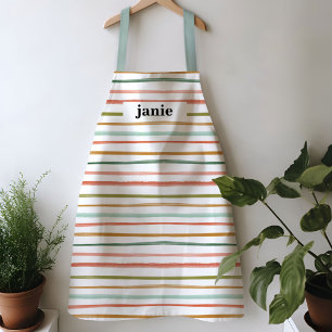 Personalised Watercolor Stripe Apron