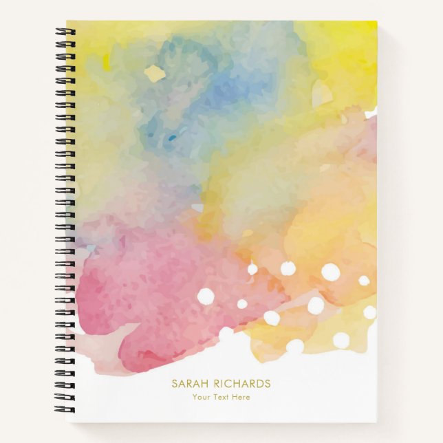 Personalised Watercolor Strokes Notebook (Front)