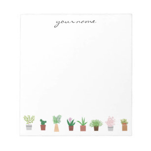 Personalised Watercolor Succulents Boho Notepad
