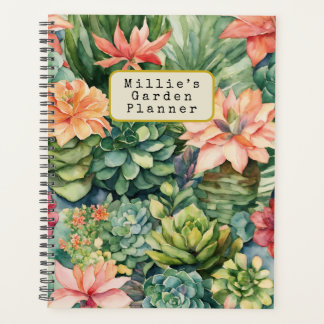 Personalised Watercolor Succulents Garden Planner