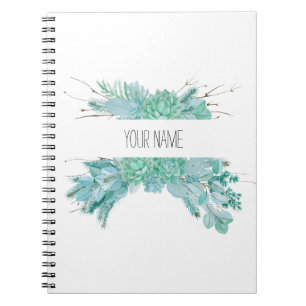 Personalised Watercolor Succulents Notebook