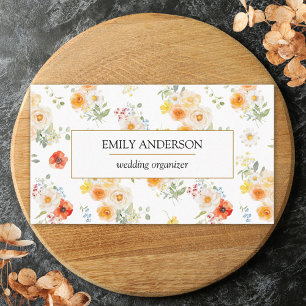 Personalised Watercolor Sunny Flowers Floral Business Card