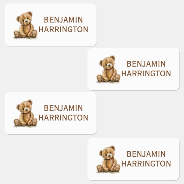 Personalised Watercolor Teddy Bear (Group)