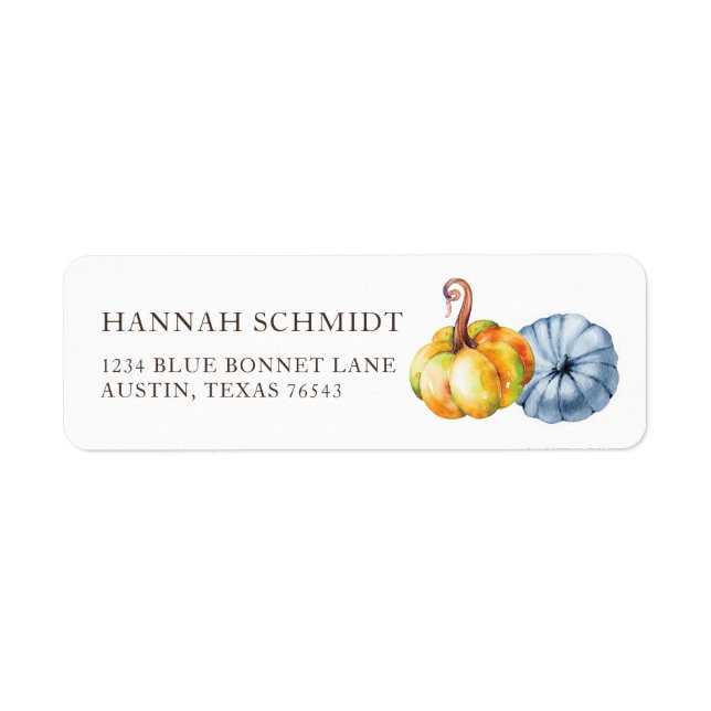 Personalised watercolor Thanksgiving pumpkin (Front)