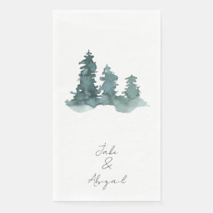 Personalised Watercolor Trees Napkin