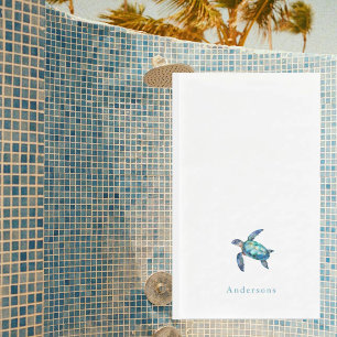 Personalised Watercolor Tropical Sea Turtle Napkin