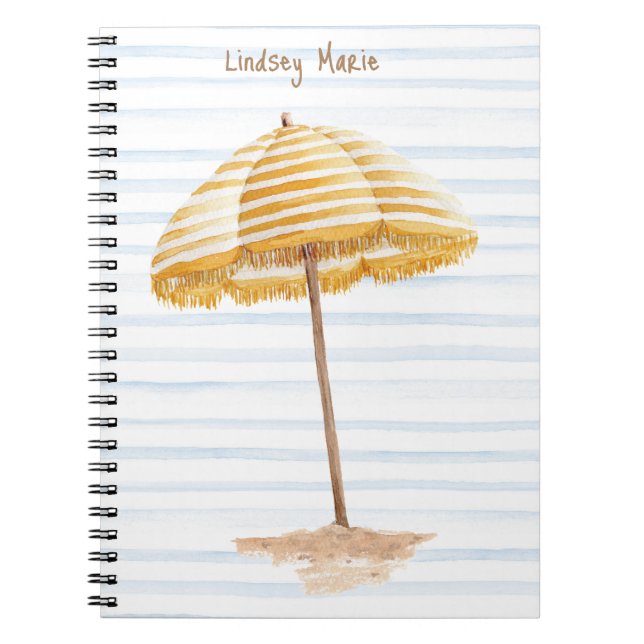 Personalised Watercolor Umbrella Notebook (Front)