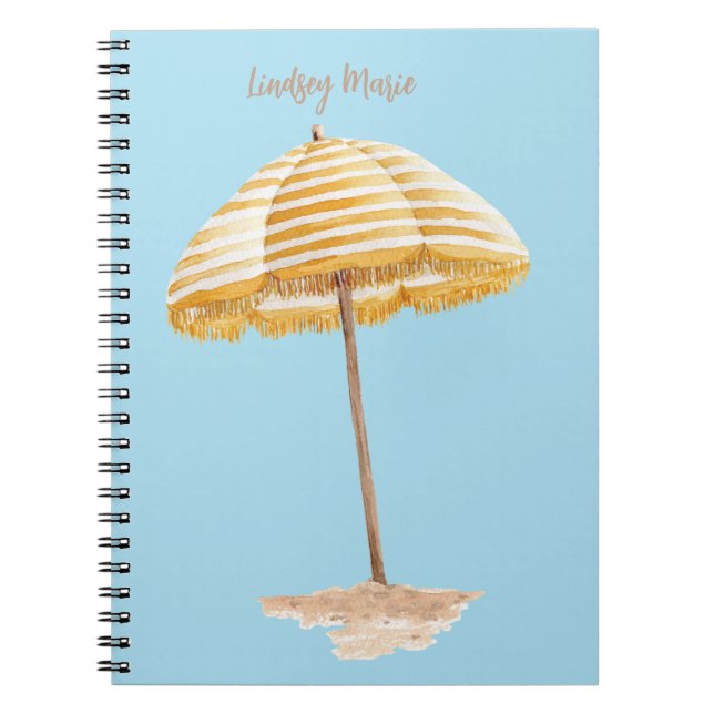 Personalised Watercolor Umbrella Notebook (Front)