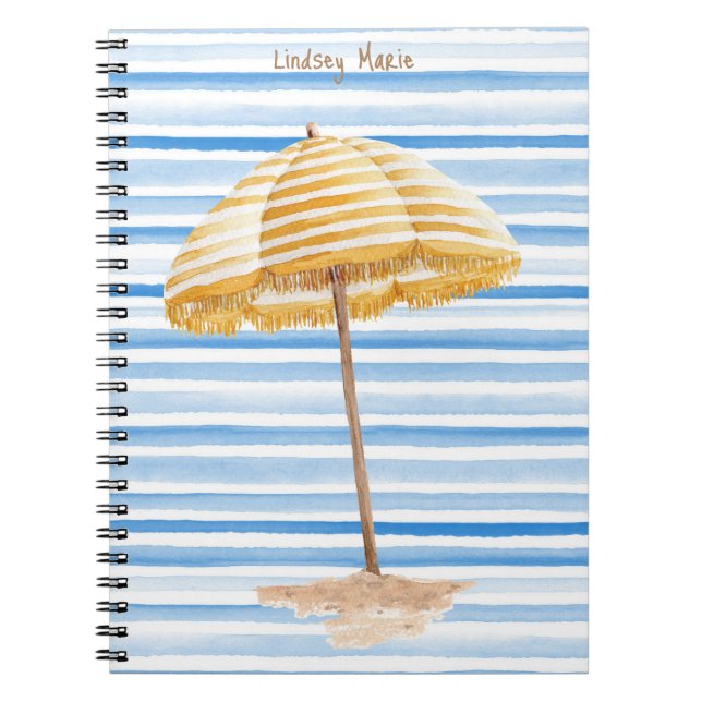 Personalised Watercolor Umbrella Notebook (Front)