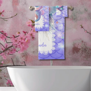 Personalised Watercolor Under the Sea Bath Towel Set