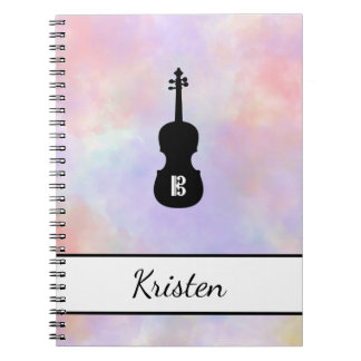 Personalised Watercolor Viola Alto Clef (Medium) Notebook