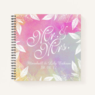 Personalised Watercolor Wedding Guestbook Notebook
