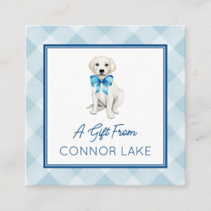 Personalised Watercolor White Lab Puppy Calling or Enclosure Card