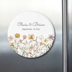 Personalised Watercolor Wildflower Meadow Floral Magnet