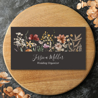 Personalised Watercolor Wildflower Pretty Floral Business Card