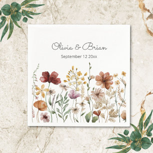Personalised Watercolor Wildflower Pretty Floral Napkin