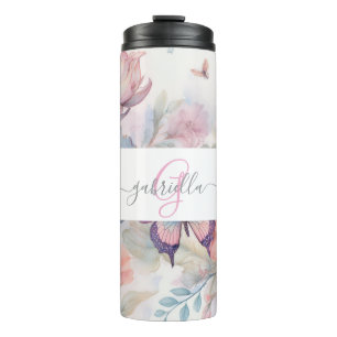 Personalised Watercolor with Name & Monogram Thermal Tumbler