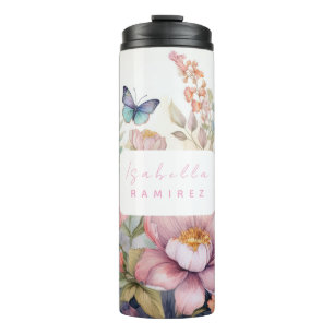 Personalised Watercolor with Name Thermal Tumbler