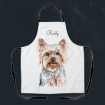 Personalised Watercolor Yorkie Apron<br><div class="desc">This adorable apron with watercolor yorkie can be personalised with your pet's name. Order yours today!</div>