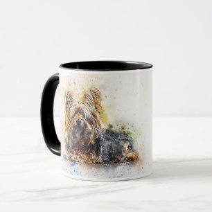 Personalised Watercolor Yorkshire Terrier Coffee Mug