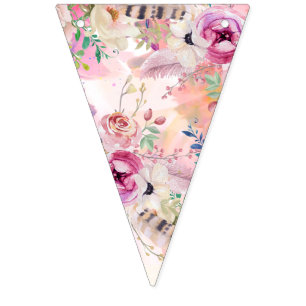 Personalised Watercolour Floral Party Bunting Bunting