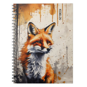 Personalised Watercolour Fox Notebook