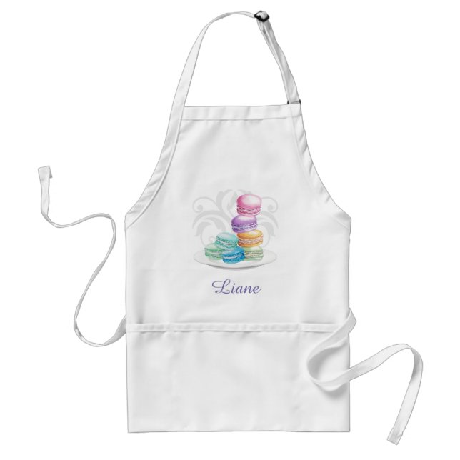 Personalised watercolour macarons apron (Front)