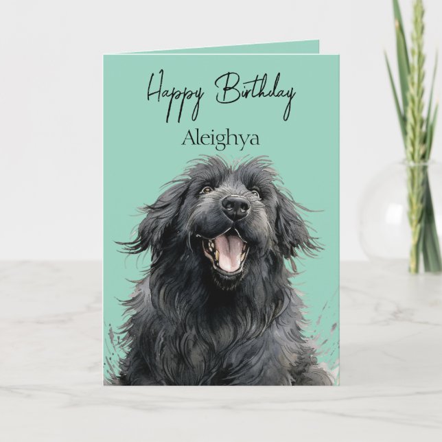 Personalised Watercolour Newfoundland Card (Front)