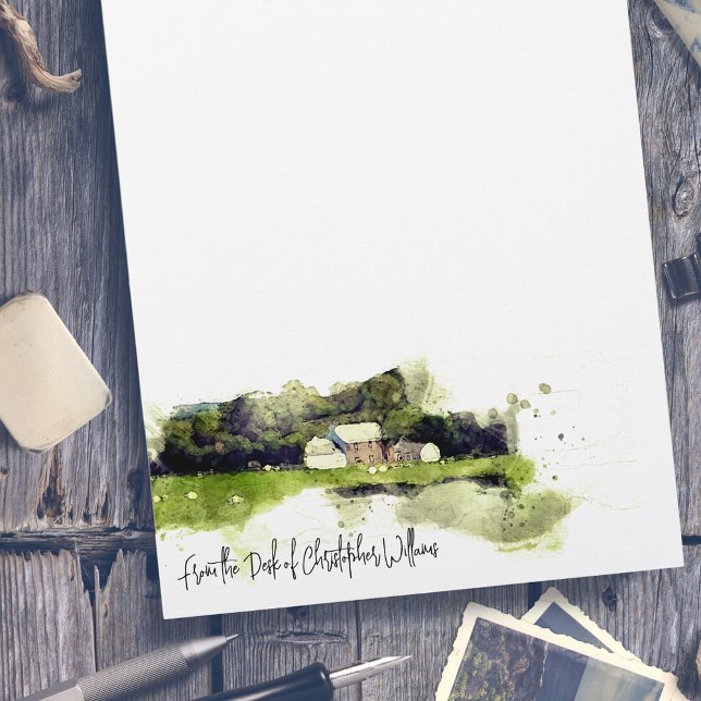 Personalised Watercolour Scottish Farmhouse   Custom Letterhead (Creator Uploaded)
