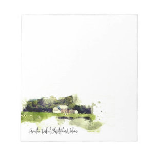 Personalised Watercolour Scottish Farmhouse  Notepad