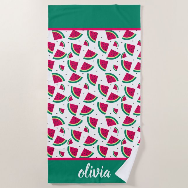 Personalised watermelon beach towel (Front)