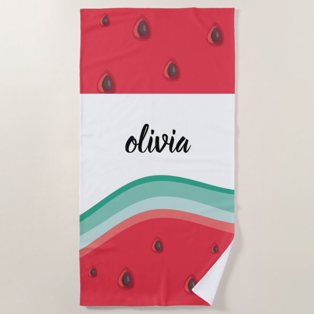 Personalised watermelon beach towel (Front)