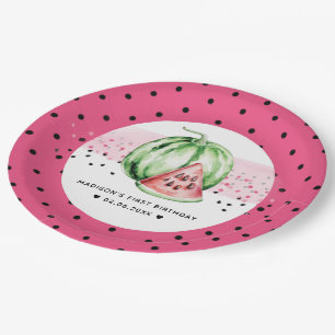 Personalised Watermelon Birthday  Paper Plate