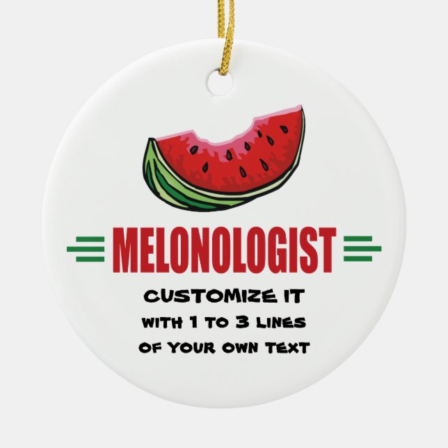 Personalised Watermelon Ceramic Tree Decoration (Front)