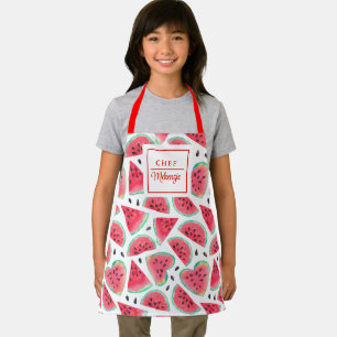 Personalised Watermelon Pattern Kids' Apron