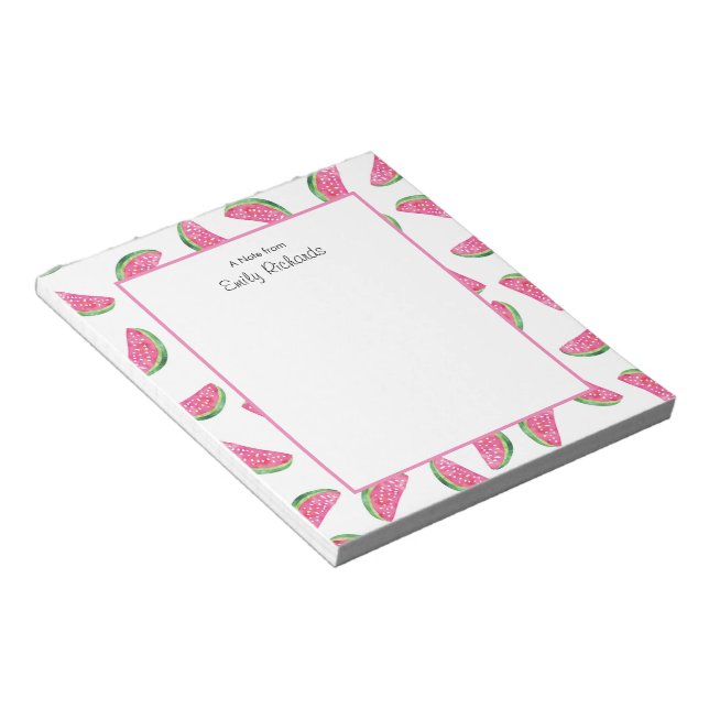 Personalised watermelon patterned Notepad (Angled)