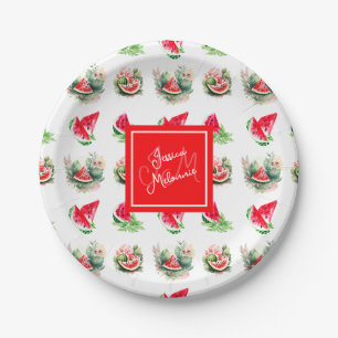 Personalised Watermelon Summer Party Paper Plate